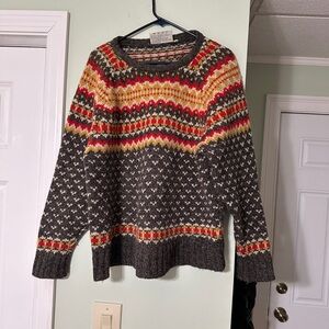 Peter Werth Pure New Wool Fair Isle Sweater, Vintage late 80s